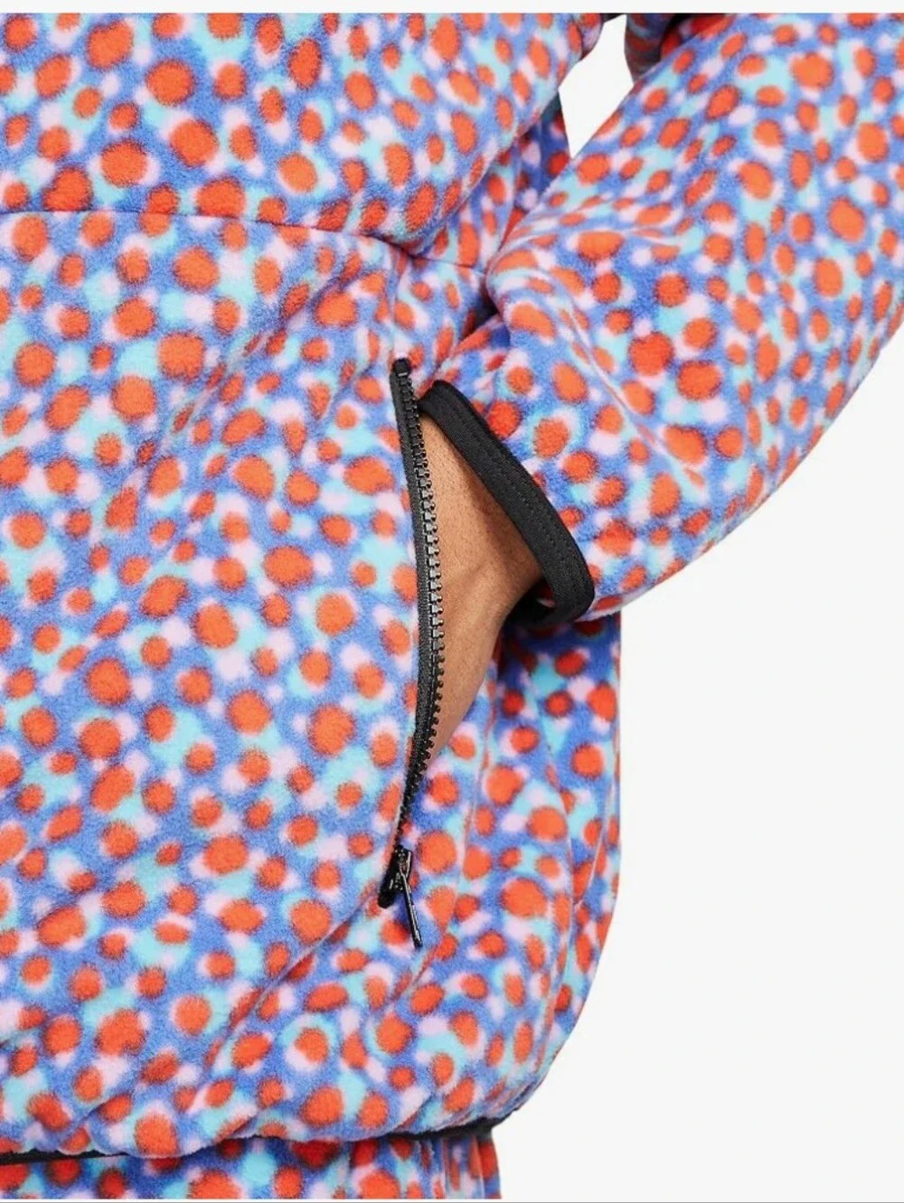 Nike Sportswear Club+ PLR Dot Fleece Full Zip Jacket Multicolor Polka Large L